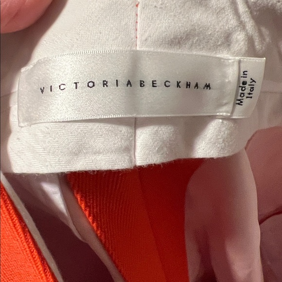 Orange Victoria Beckham Wool Trousers